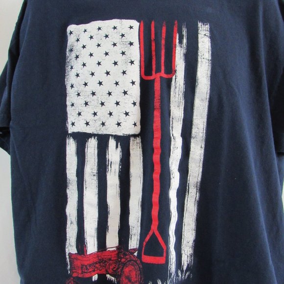 Men's XL Red White Blue, Stars Stripes, Patriotic Heavy Cotton T-Shirt, Gildan - Picture 2 of 6